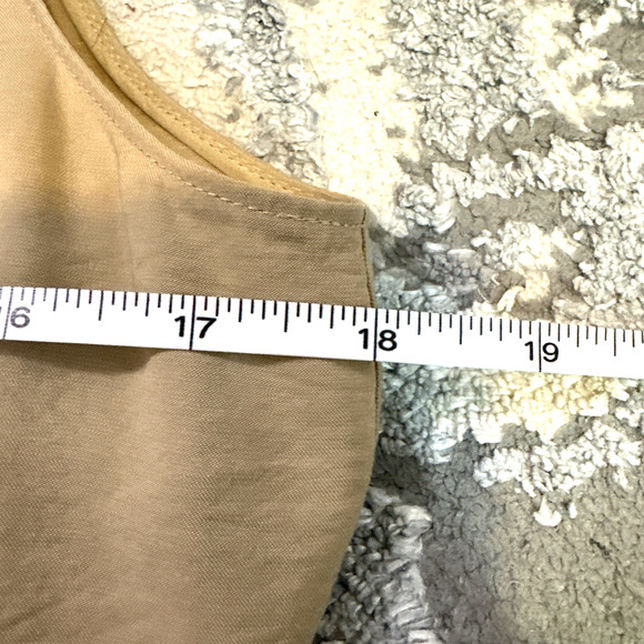 NWT Vince‎ Women's Draped Neck Midi Wrap Dress in Pale Wheat Sleeveless Medium - Picture 8 of 9